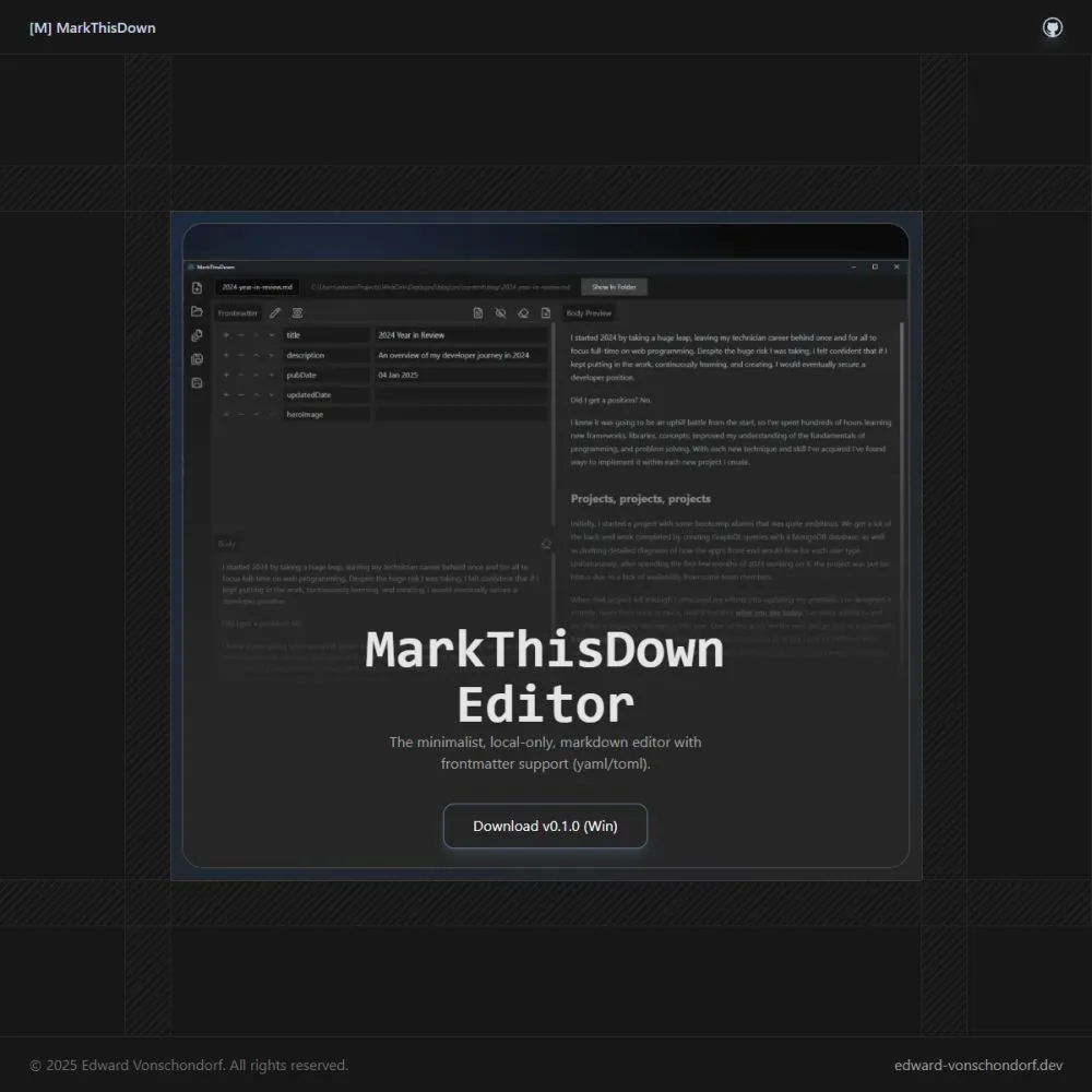 MarkThisDown Website screenshot