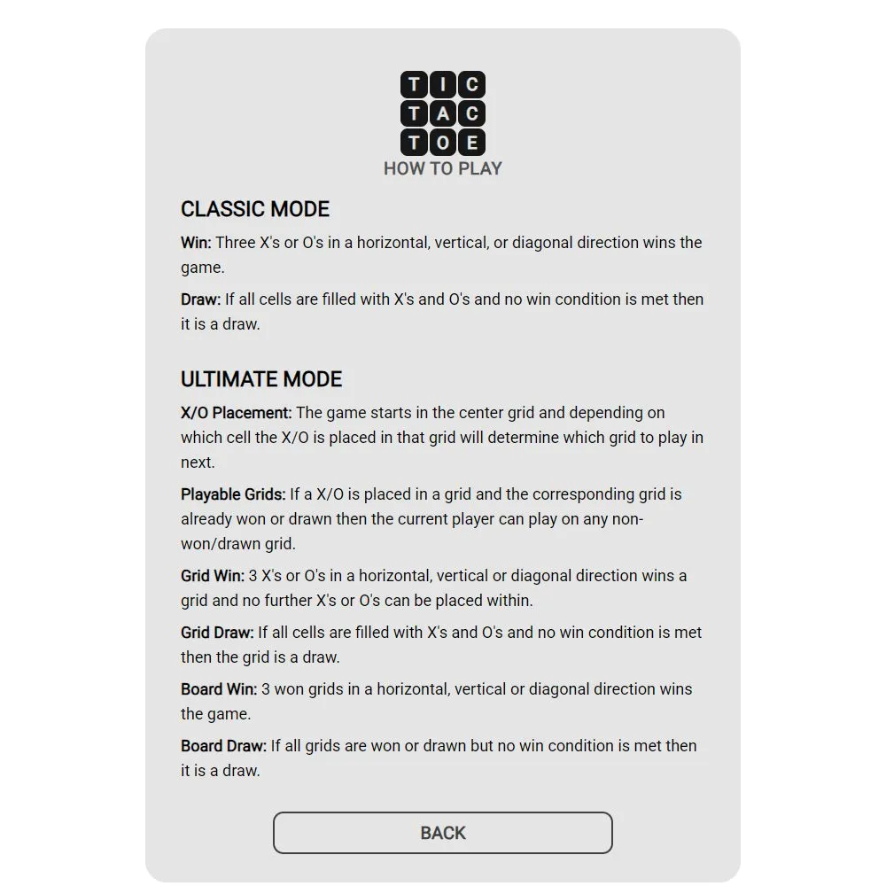 Tic Tac Toe React screenshot